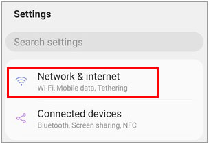 check the internet connection on the android phone