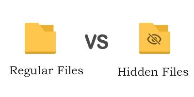 distinction between regular files and hidden files
