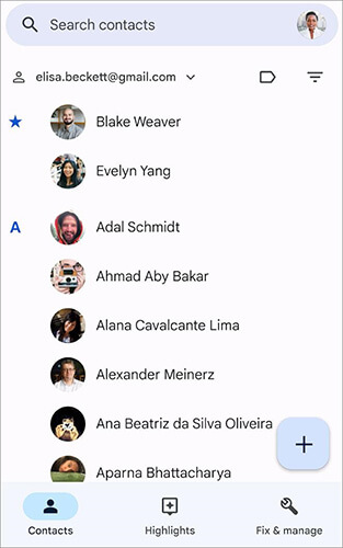 samsung sync contacts to google