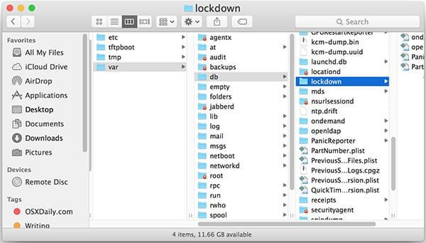 reset the lockdown folder on mac