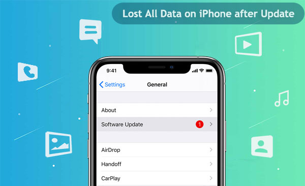 lost all data on iphone after update