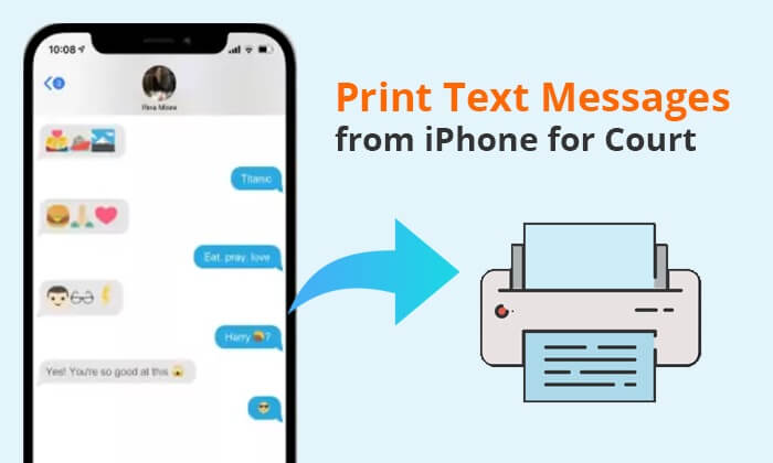 print text messages from iphone for court