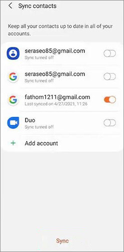 how to move contacts from samsung account to google in contacts app