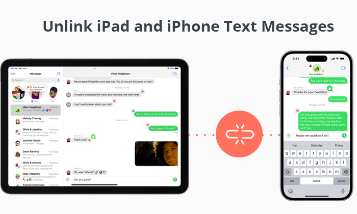how to unlink ipad and iphone text messages