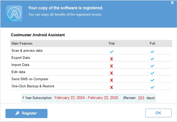 register the software