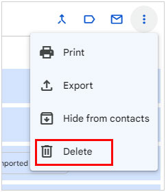 delete goolge contacts for android