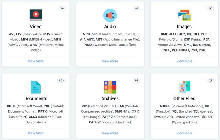 La recuperación de datos de Android Disk Drill admite tipos de archivos