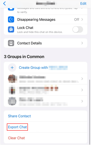 export whatsapp chats with email for backup