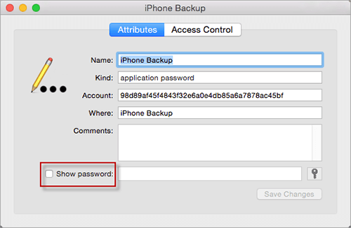 fix iphone backup password incorrect via keychain