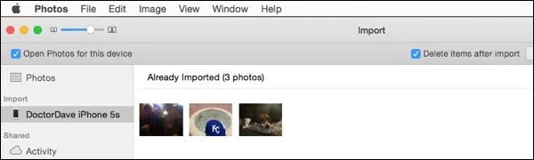 how to delete imported photos on mac via the photos app