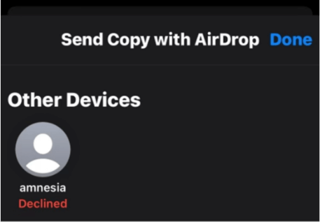 Airdrop abgelehnt