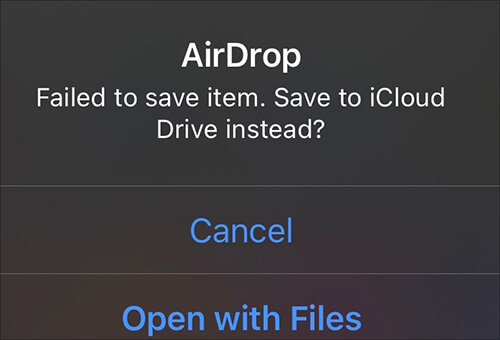 airdrop failed to save item