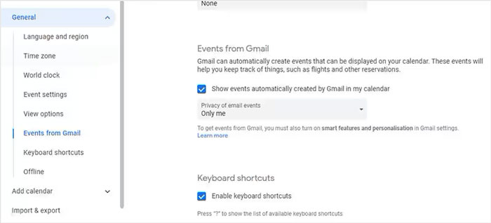 como restaurar o calendário no telefone Android por meio de eventos do Gmail