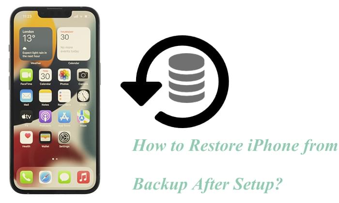 como restaurar o iphone do backup após a configuração