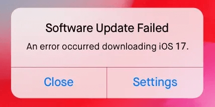 Aggiornamento software iPhone non riuscito