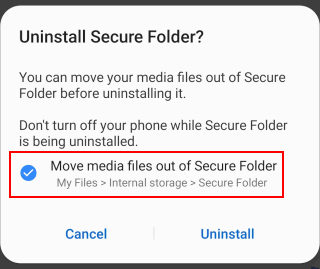 how to remove secure folder in samsung