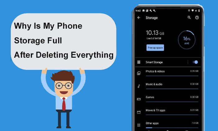 why is my phone storage full after deleting everything