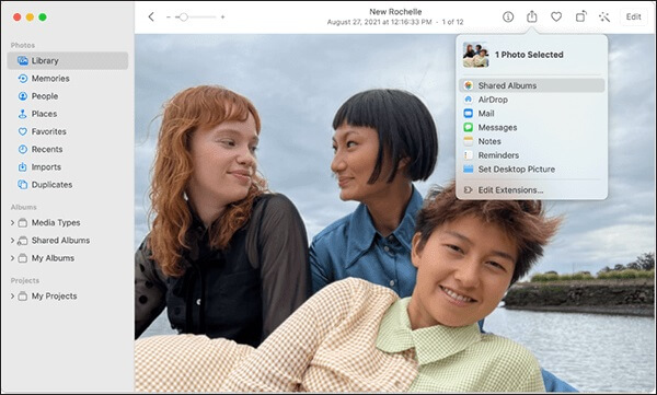 cómo compartir fotos de icloud en mac