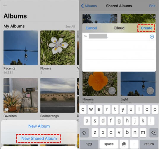 compartir fotos a través de icloud en iphone