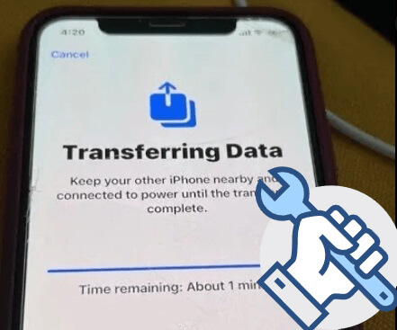 iPhone transfiriendo datos atascados