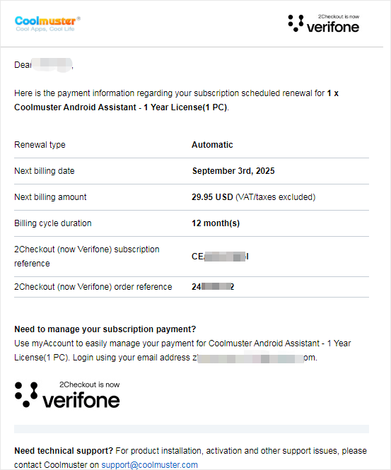 subscription renewal info