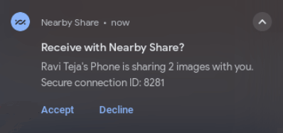 how to transfer pictures from android to chromebook by nearby share