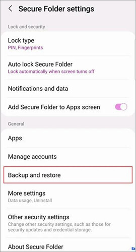 transfer secure folder samsung with samsung cloud