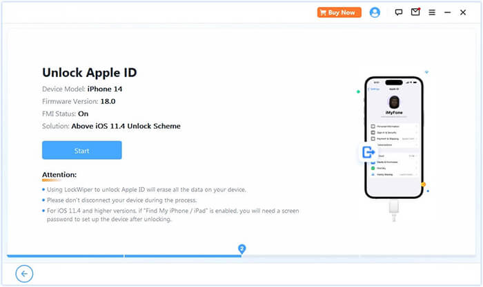 start to remove apple id