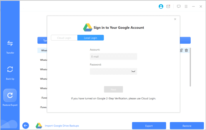 sign in your google account