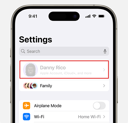 Apple IDがグレー表示される