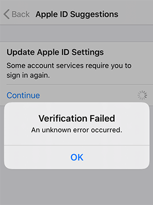 apple id verification failed