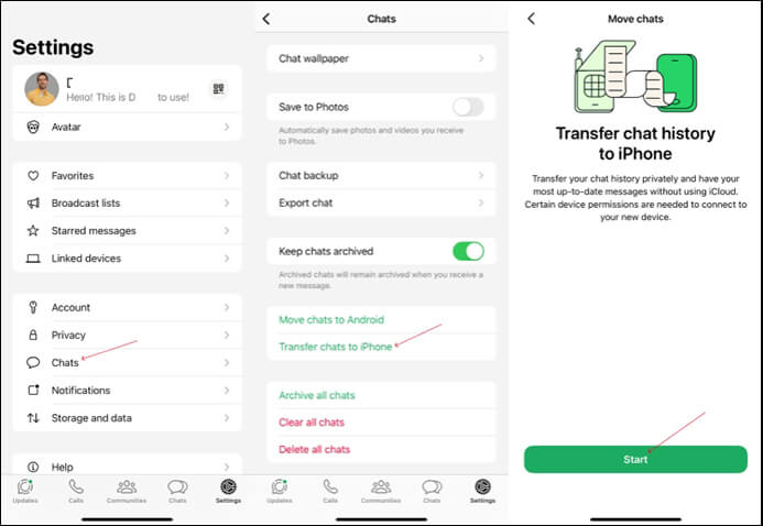 how to transfer whatsapp chats from iphone to iphone without icloud