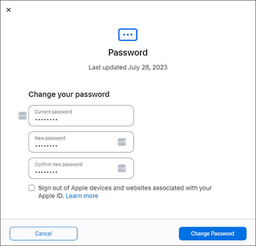 сбросить пароль Apple ID в Интернете с помощью пароля