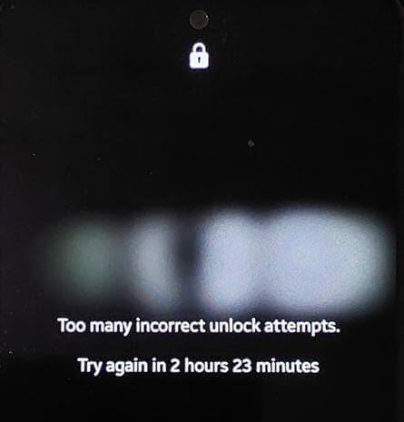 слишком много неправильных попыток разблокировки Samsung
