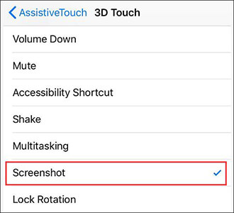 use 3d tuoch to screenshot