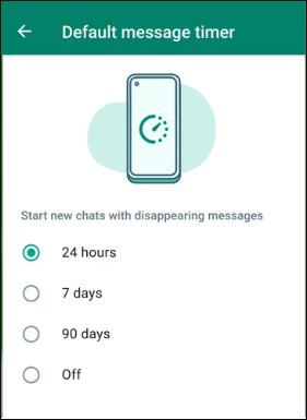 mensajes que desaparecen en el temporizador de whatsapp