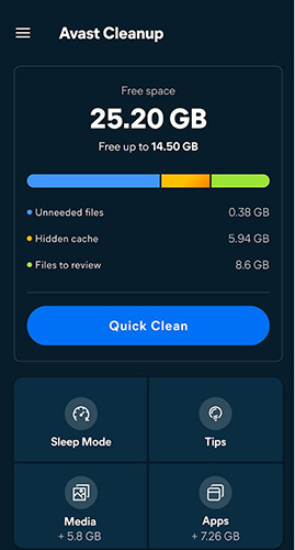 memory cleaner app - avast cleanup