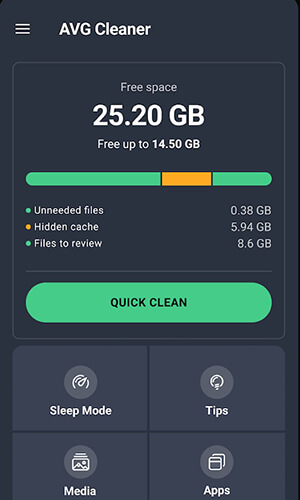 Приложение для очистки телефона Android — avg Cleaner