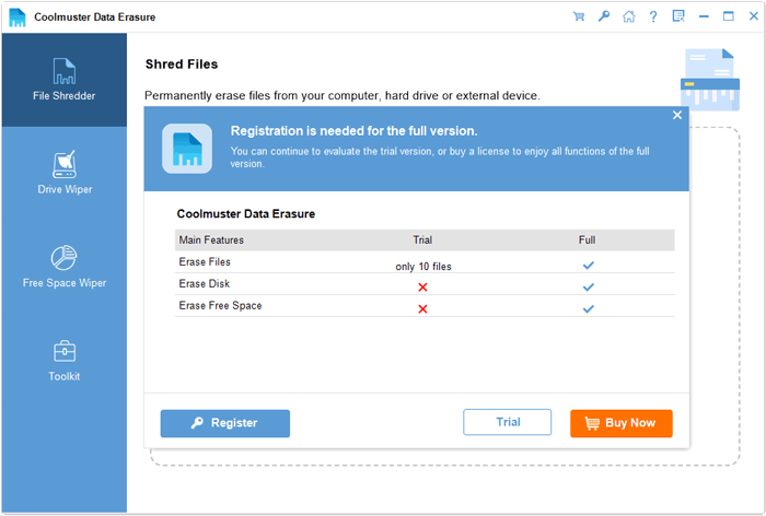 register coolmuster data erasure