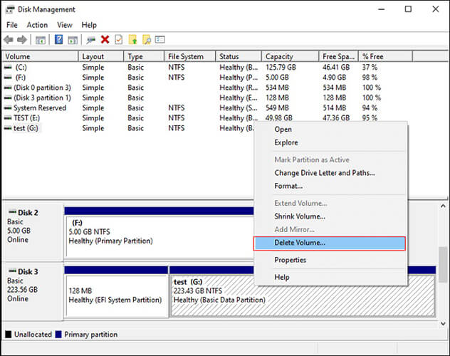 ディスク管理ツールを使用してSSDディスクを消去する方法