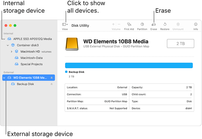 comment effacer la carte SD sur mac