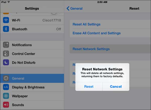 reset network settings if safari not loading websites iOS 14