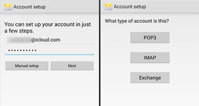 how to sign into icloud email on android