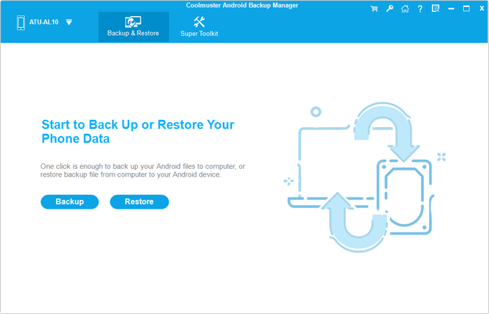 backup & restore window in android backup manager