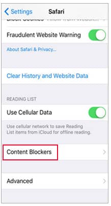 disable content blockers to fix safari not loading websites ios 14