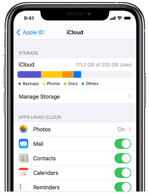 verifique el almacenamiento de iCloud para reparar la restauración del iPhone en progreso atascada