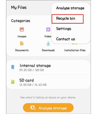 how to clear trash on samsung phone